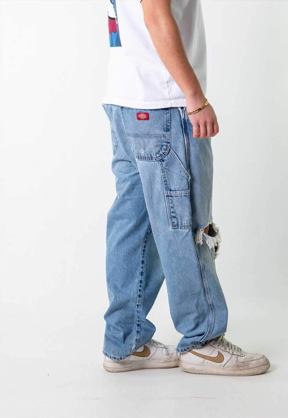 Blue Denim 90s Dickies  Cargo Skater Trousers Pan… - image 3