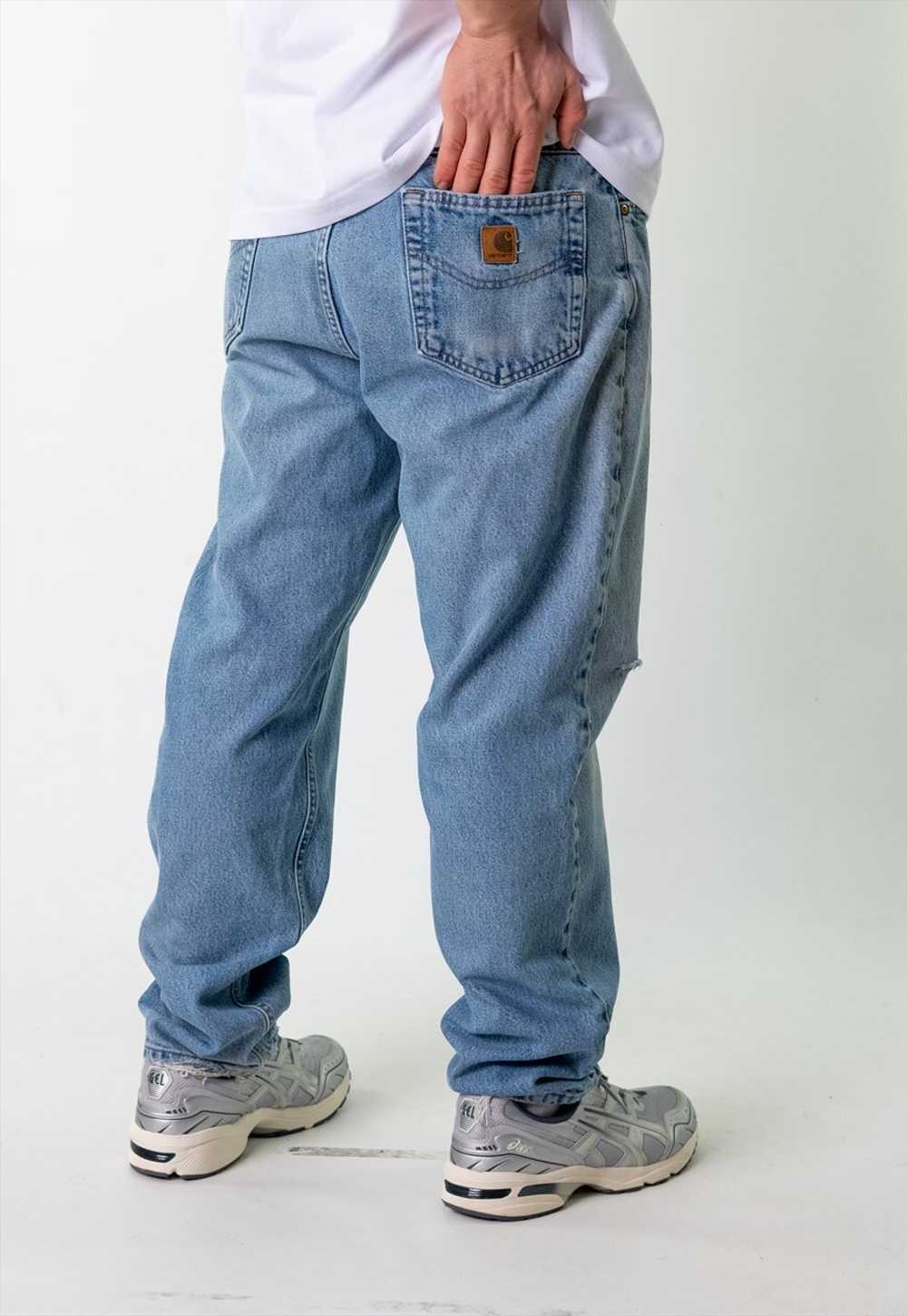 Blue Denim 90s Carhartt  Cargo Skater Trousers Pa… - image 1