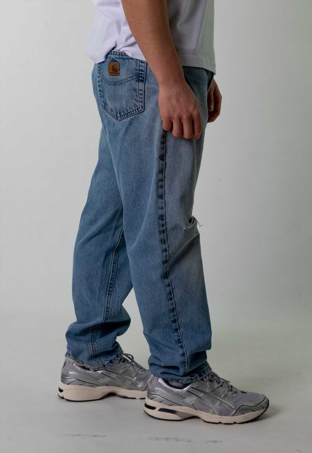 Blue Denim 90s Carhartt  Cargo Skater Trousers Pa… - image 4