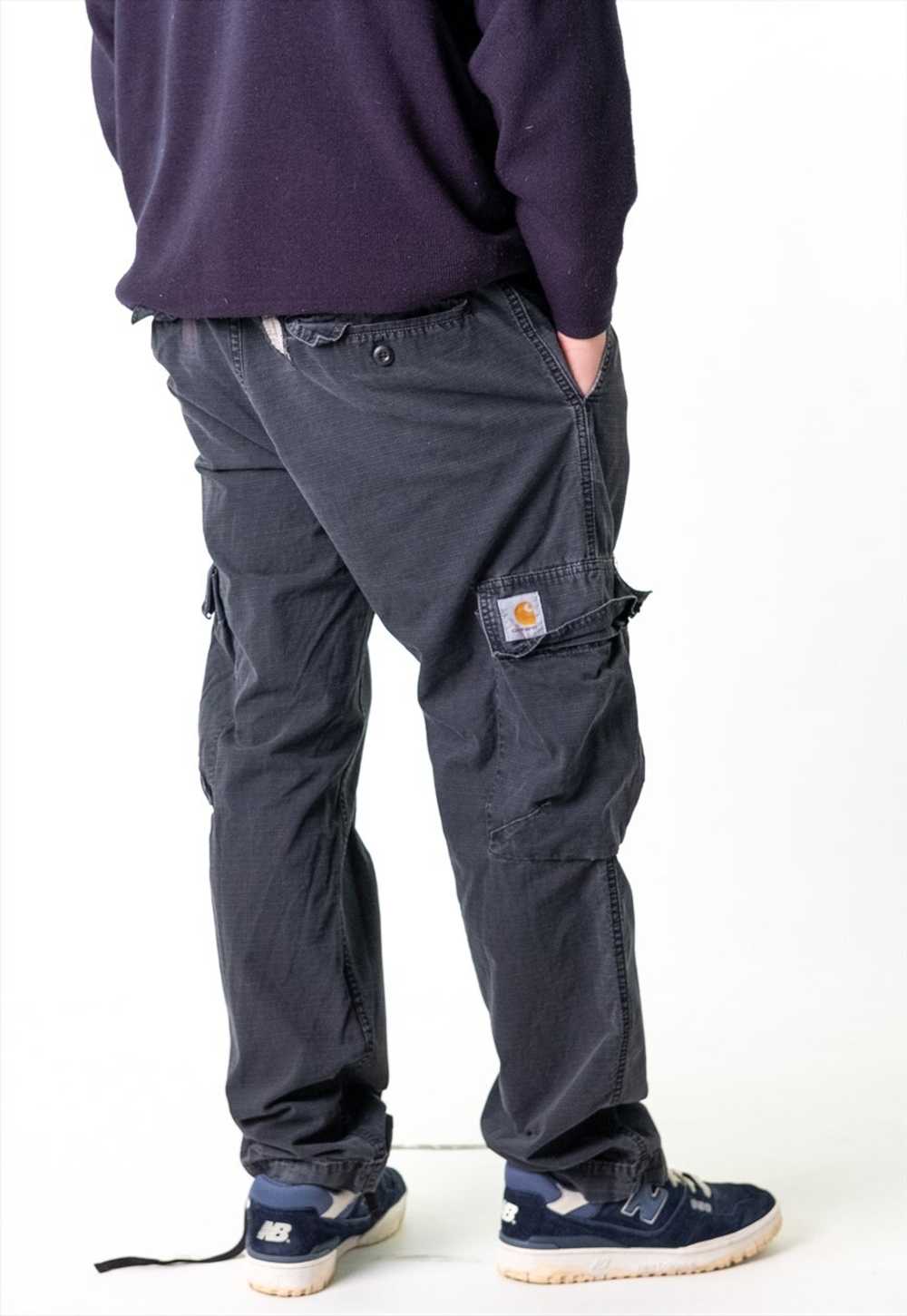 Black 90s Carhartt  Cargo Skater Trousers Pants J… - image 2