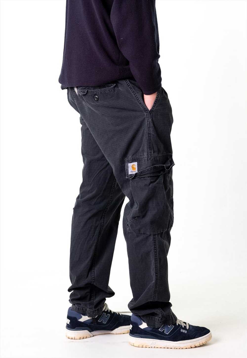 Black 90s Carhartt  Cargo Skater Trousers Pants J… - image 3