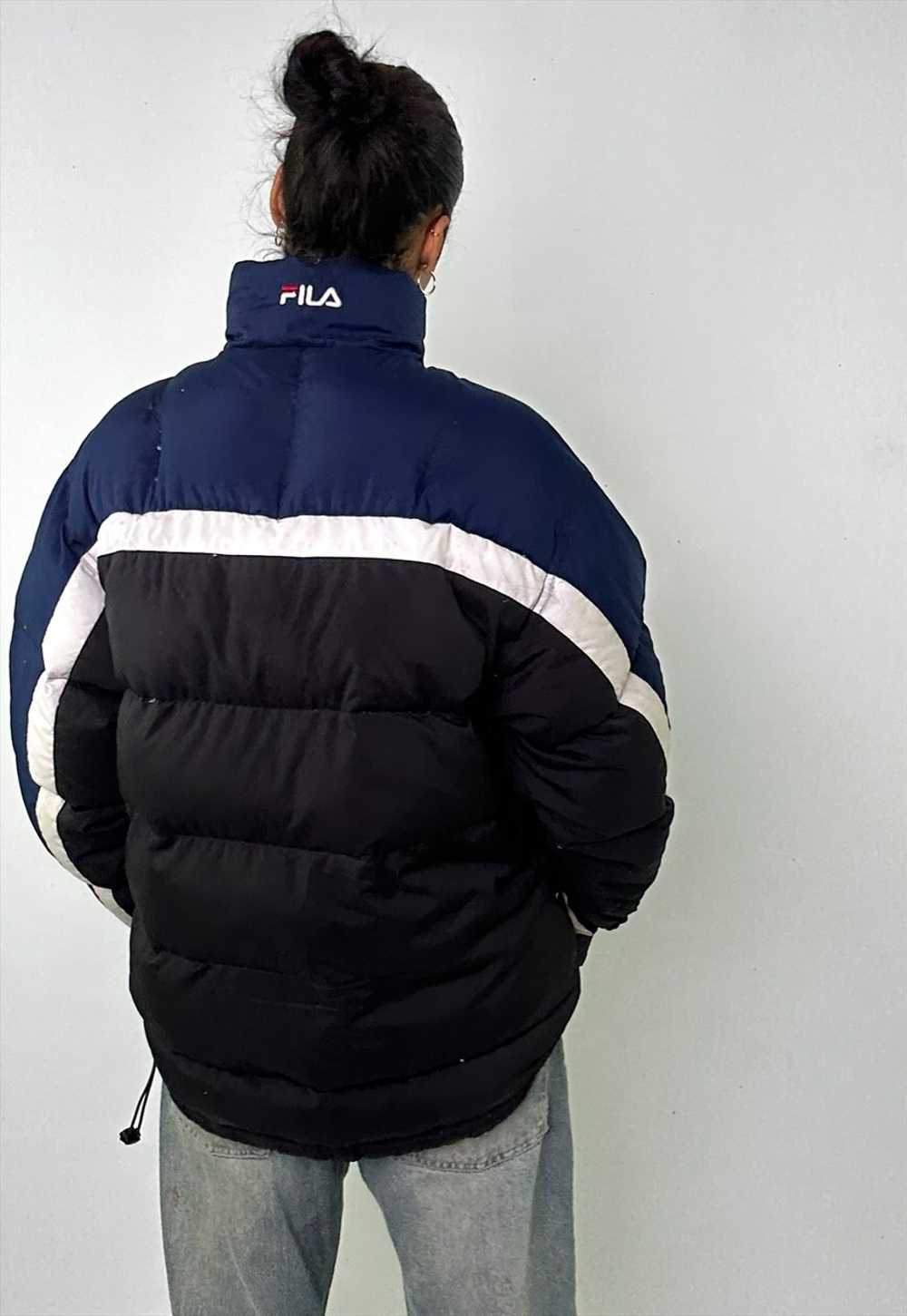 Black 90s FILA Puffer Jacket Coat - image 5