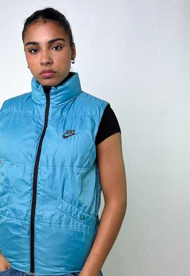 Light Blue y2ks NIKE / Dark Brown Reversible Puff… - image 1