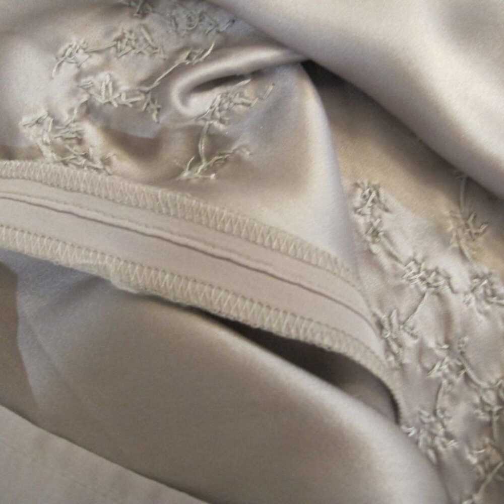 CLUB MANACO 100% SILK floral beading dress silver… - image 11