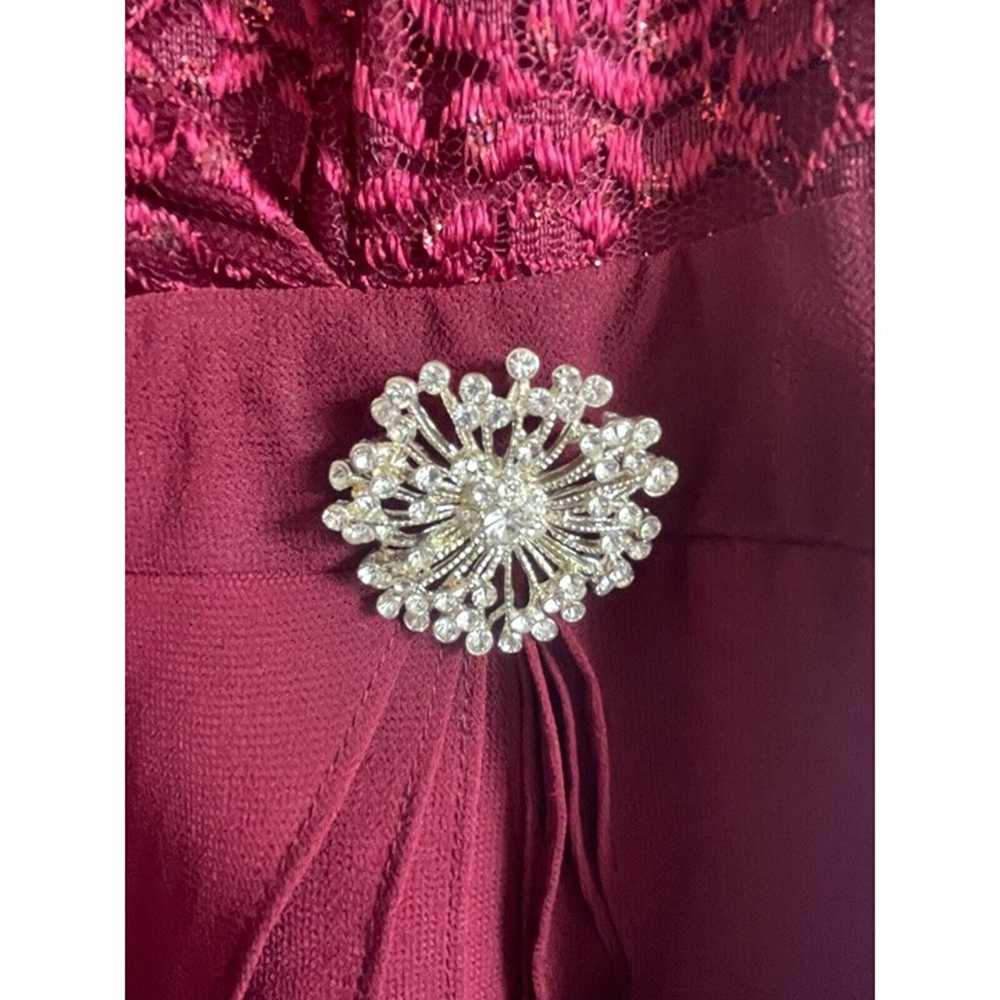 SALLY WIne / Burgundy DRESS with lace jacket SIZE… - image 5