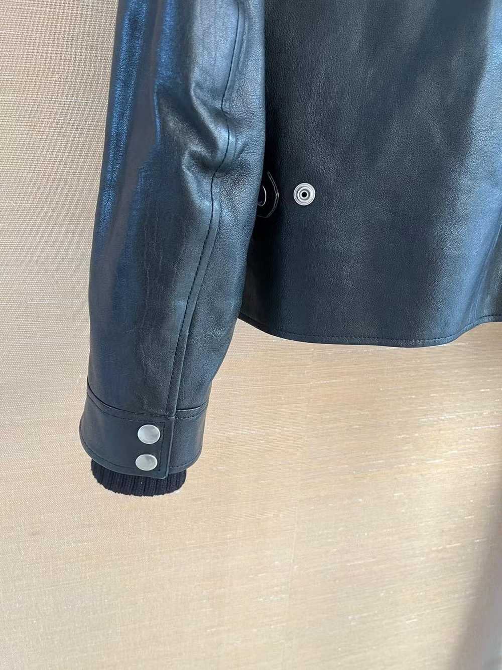 Saint Laurent Paris Shearling Collar Leather Jack… - image 4