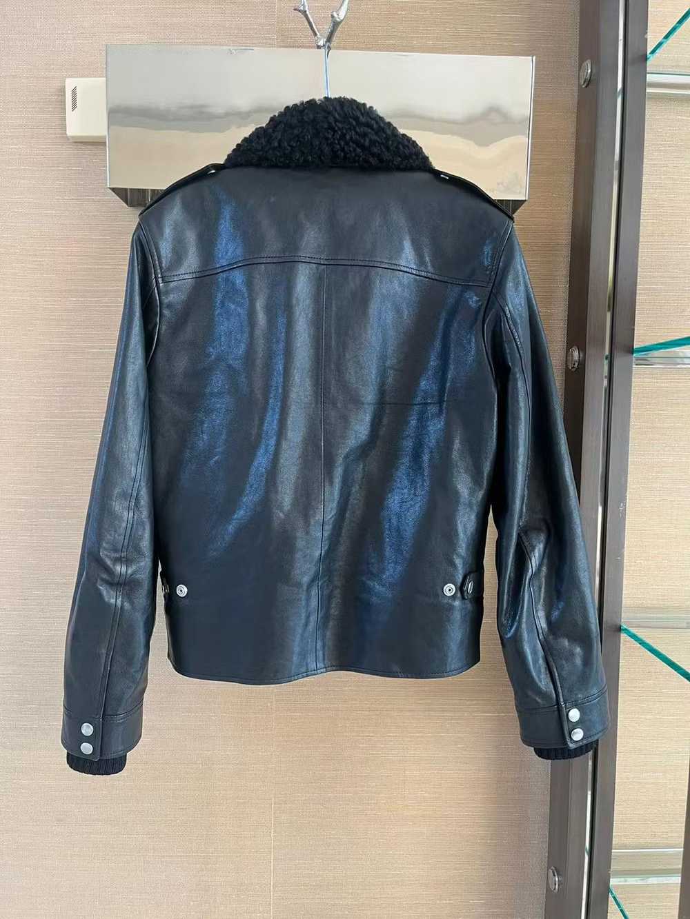 Saint Laurent Paris Shearling Collar Leather Jack… - image 9