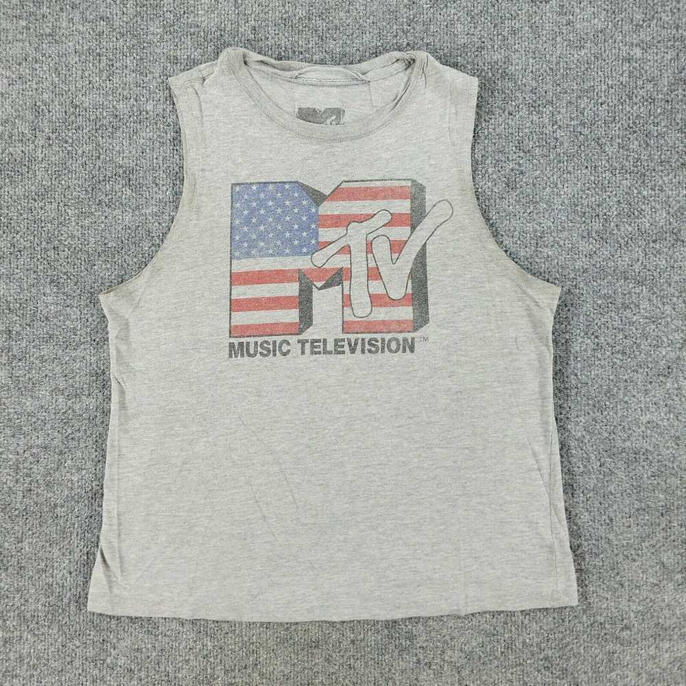 Vintage MTV Tank Top Shirt Women's XS Gray Music … - image 1