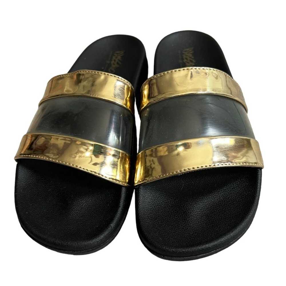 Mossimo Mossimo Black & Gold Slide Sandals Sz 7 W… - image 2