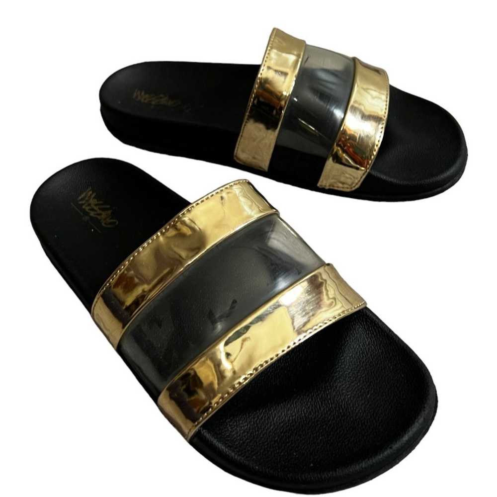 Mossimo Mossimo Black & Gold Slide Sandals Sz 7 W… - image 4