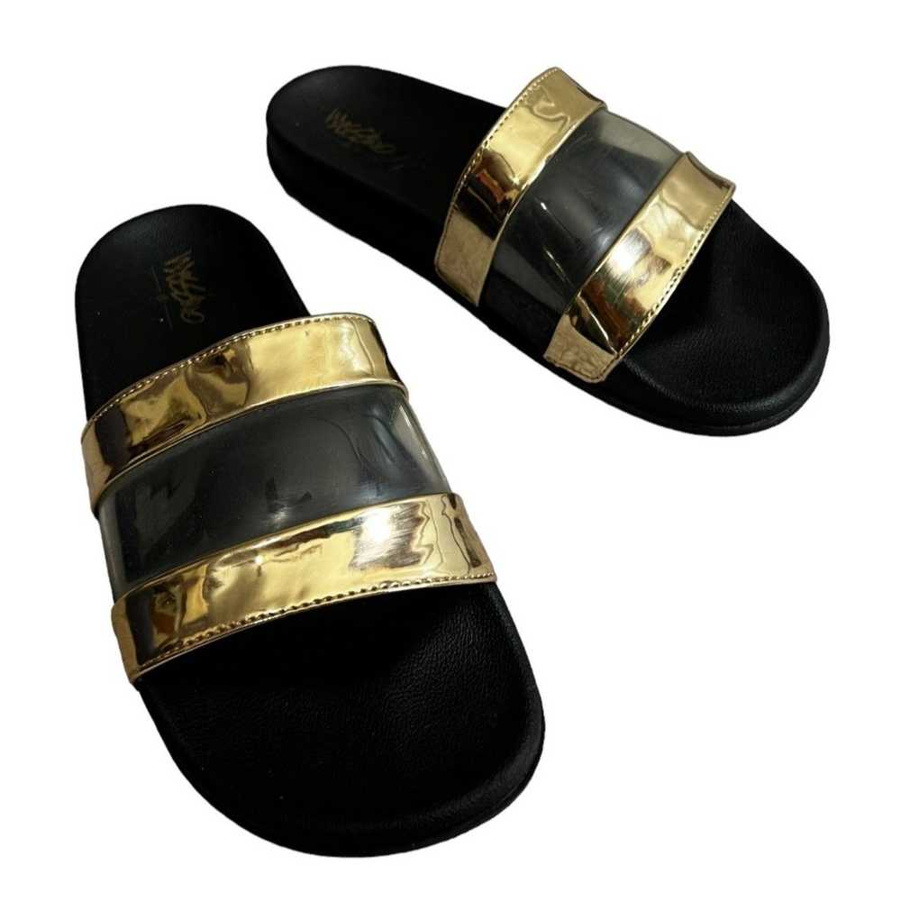 Mossimo Mossimo Black & Gold Slide Sandals Sz 7 W… - image 5