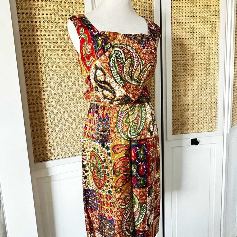 Vintage 50s Dress silk Printed Wiggle Dress Size … - image 4