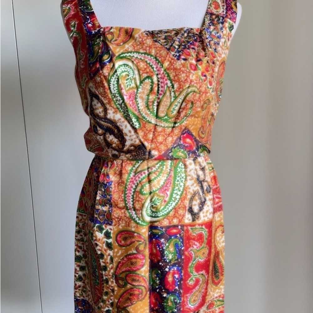 Vintage 50s Dress silk Printed Wiggle Dress Size … - image 7