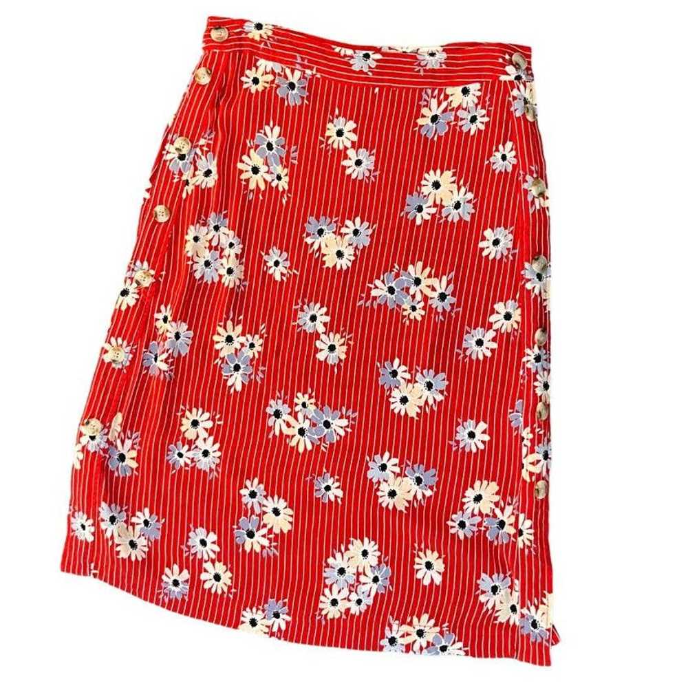 Madewell Madewell Size 2 Side Button Red Daisy Pa… - image 2