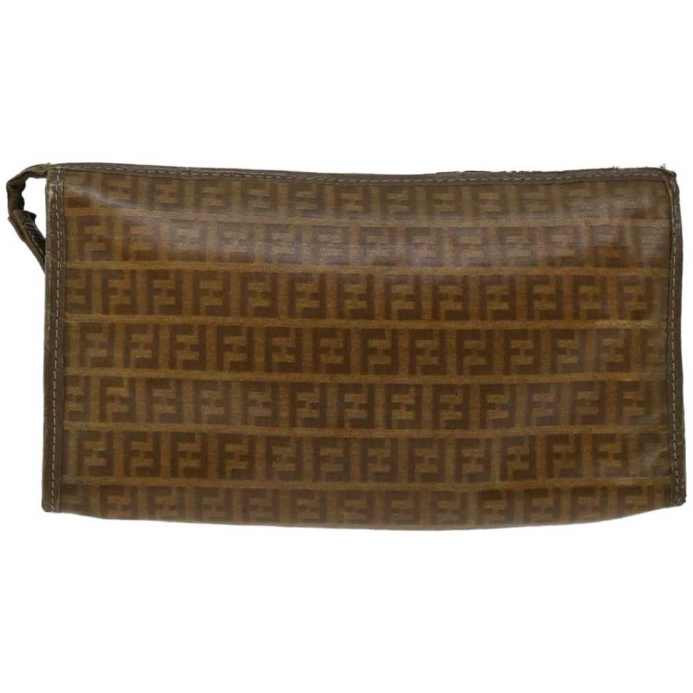 Fendi FENDI Zucchino Canvas Clutch Bag Brown Auth… - image 2