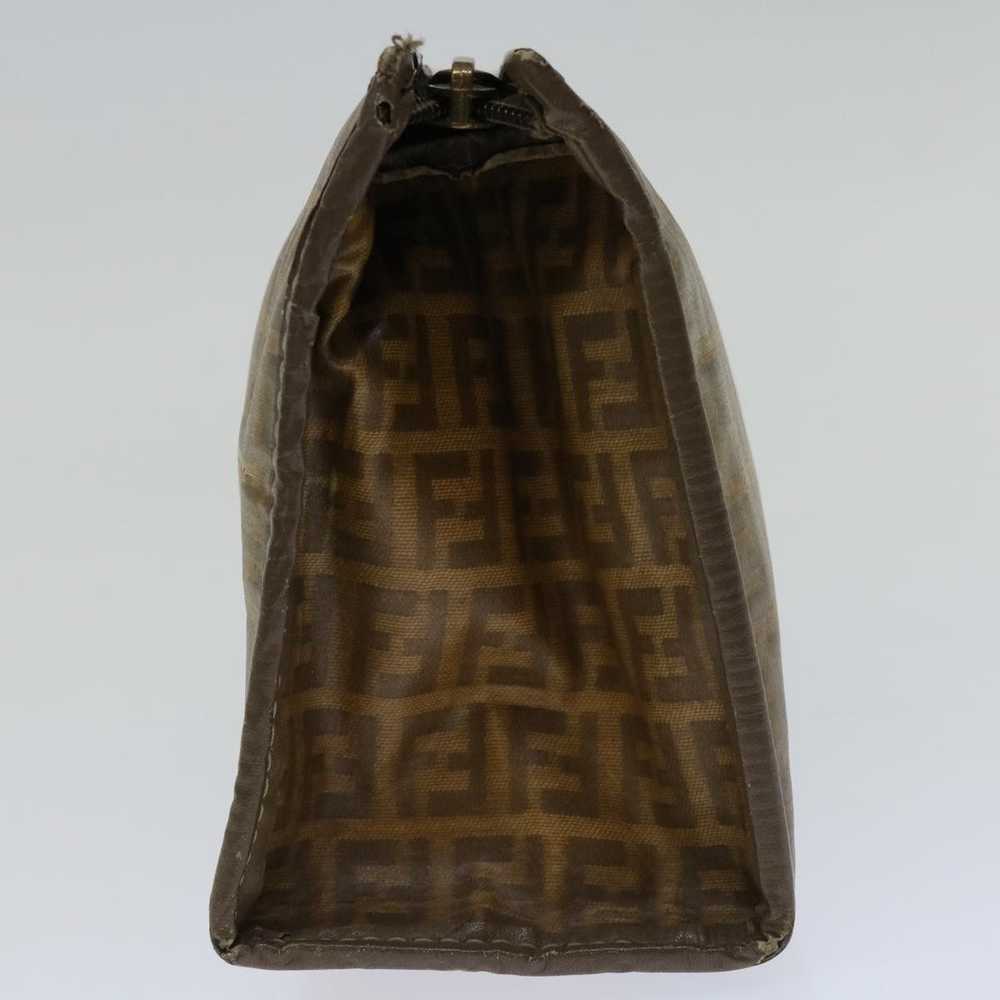 Fendi FENDI Zucchino Canvas Clutch Bag Brown Auth… - image 3