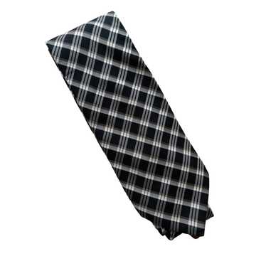 Chaps Vintage Black White Checked Chaps 90s Silk … - image 1