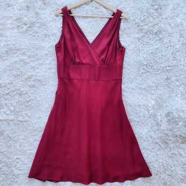 J. Crew Maroon Silk Sleeveless Dress