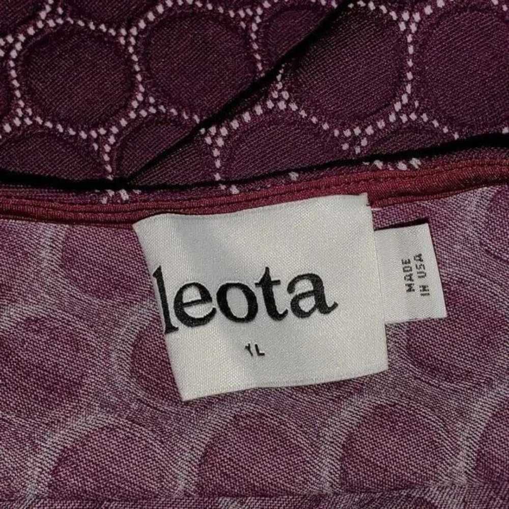 Leota Plum Purple Circle pattern Fit & Flare 3/4 … - image 2