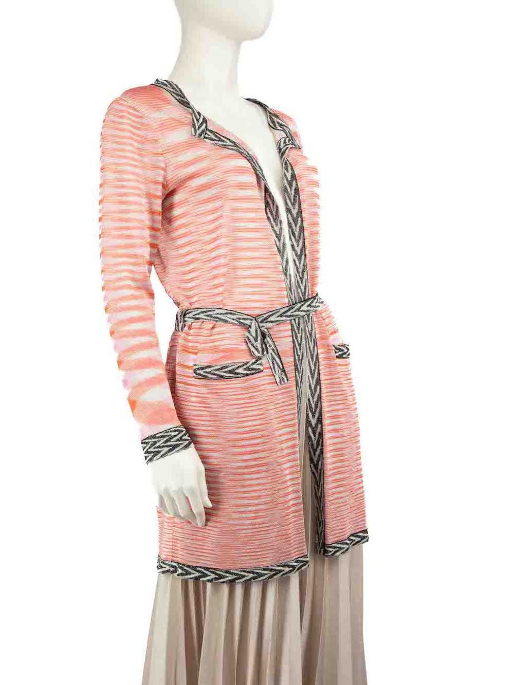 Missoni Pink Striped Pattern Belted Cardigan - image 2