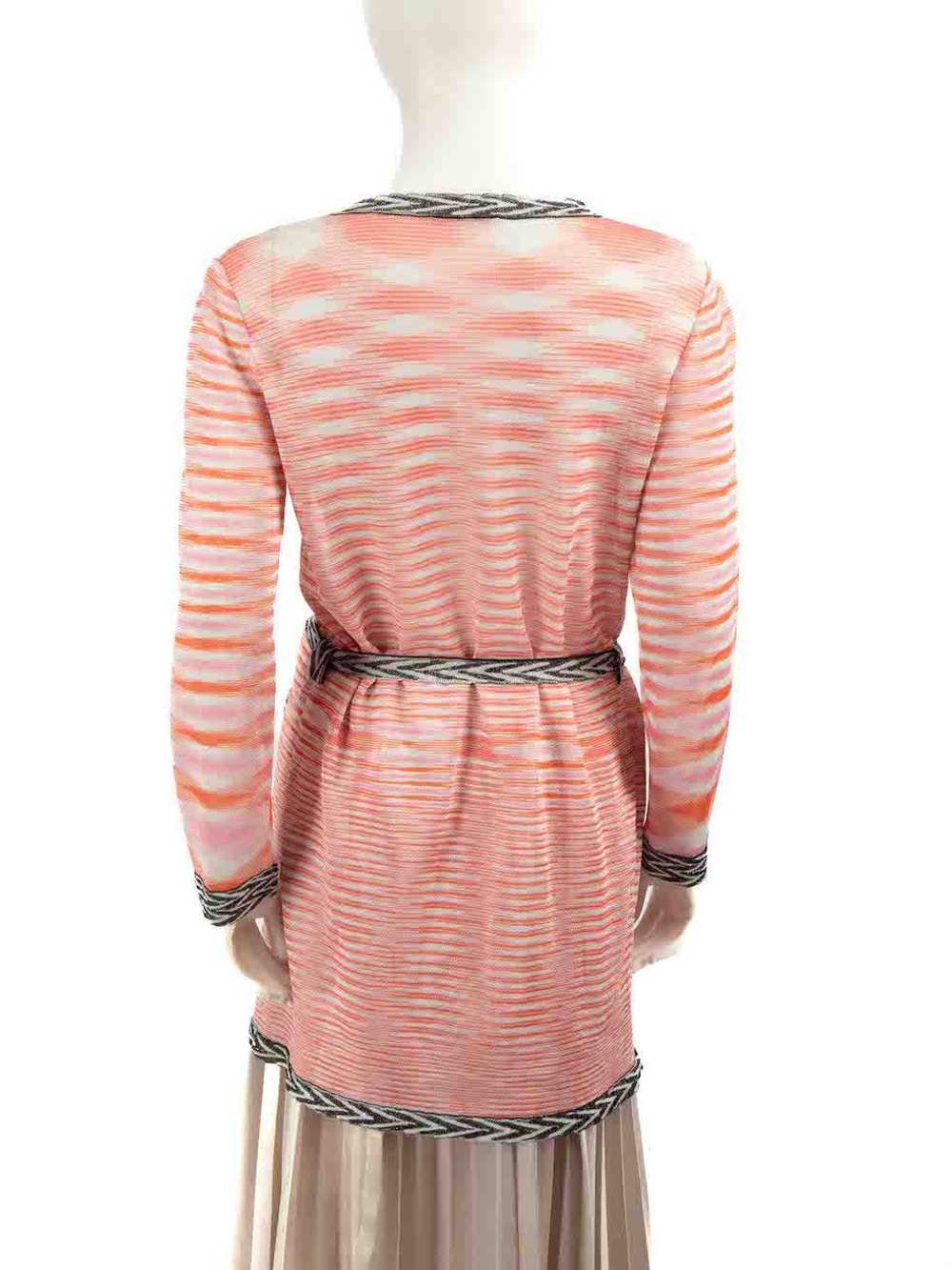 Missoni Pink Striped Pattern Belted Cardigan - image 3