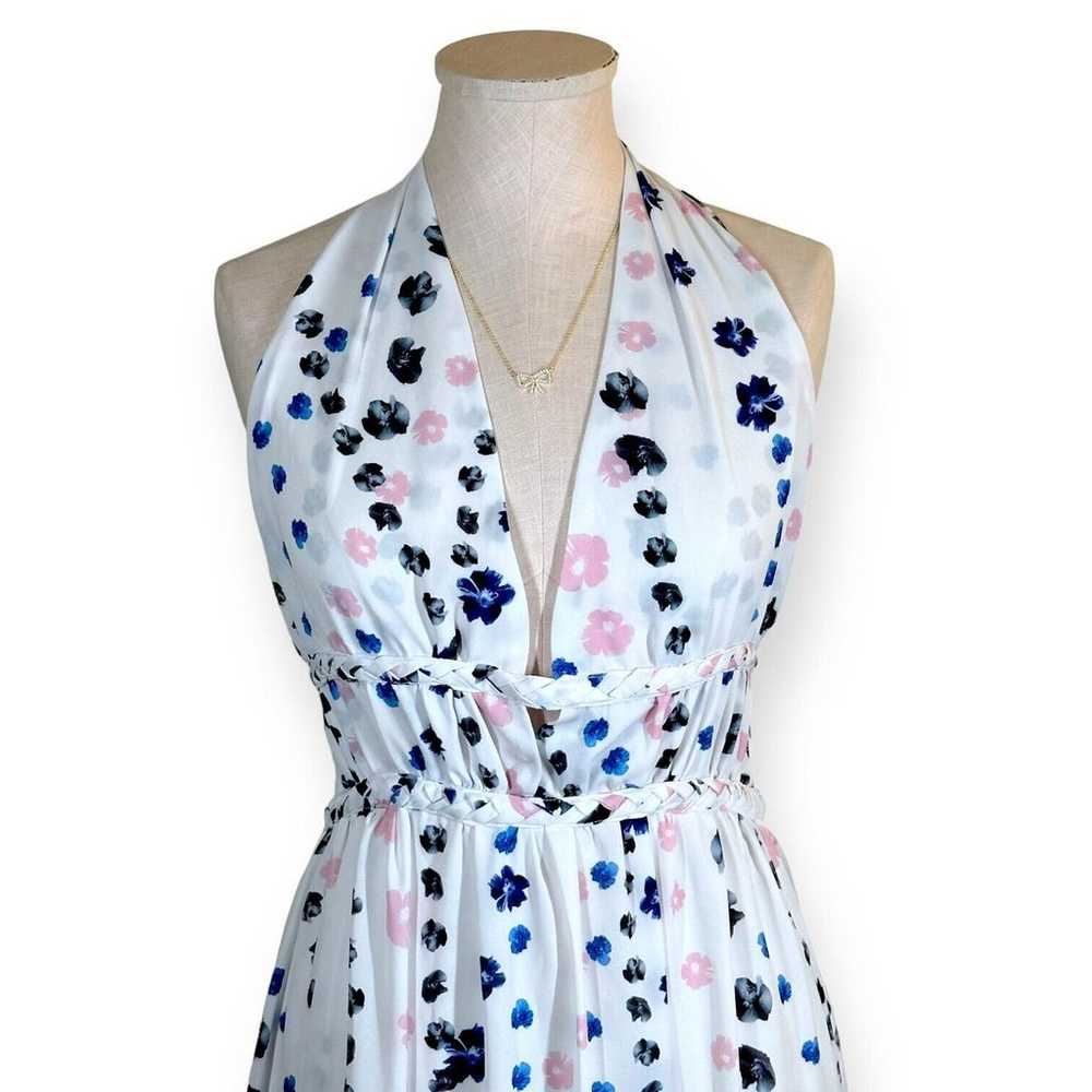 AQUA Maxi Floral Dress Halter Neck A-Line Spring … - image 3