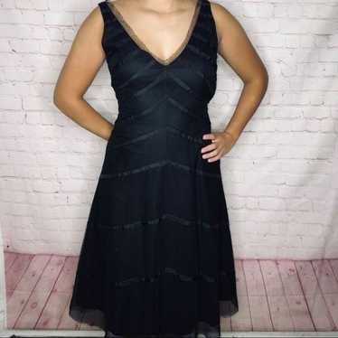 BCBGMAXAZRIA Black Lace and Tulle Dress