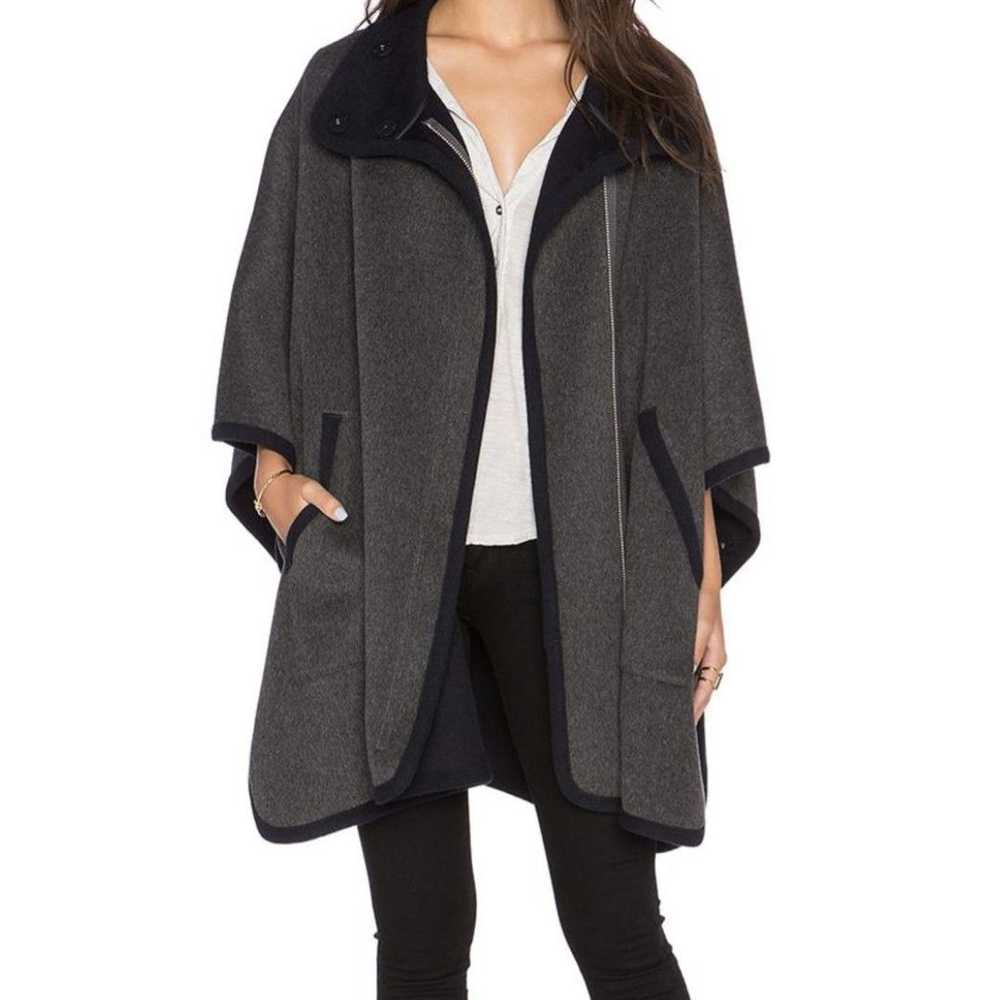 Joie Joie Kenzie Sweater Cape Grey and Blue Size … - image 1