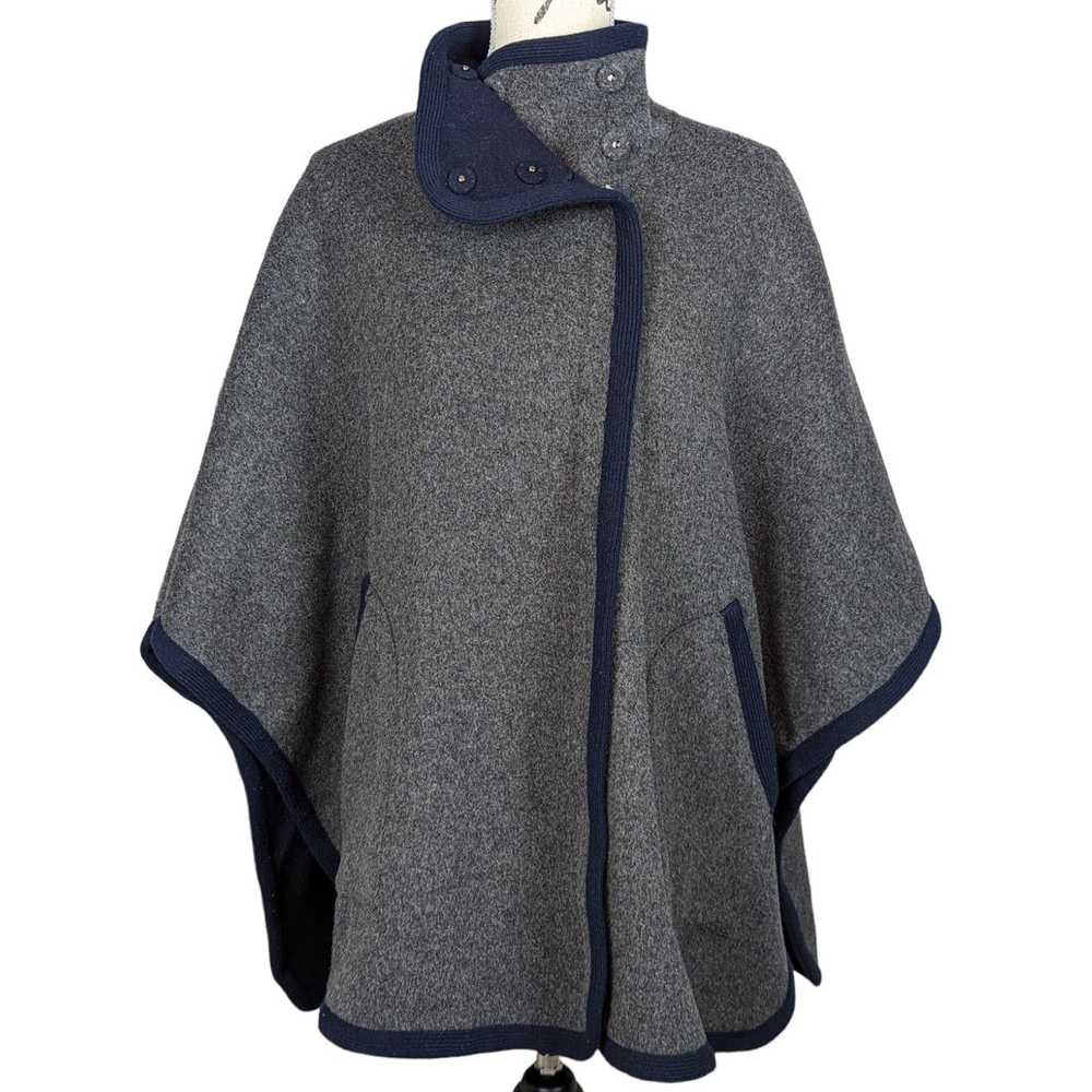 Joie Joie Kenzie Sweater Cape Grey and Blue Size … - image 2