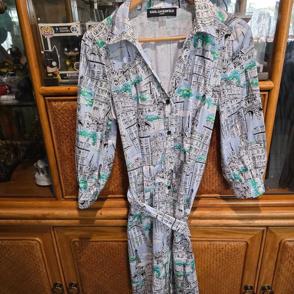 KARL LAGERFELD PARISIAN PRINT SHIRT DRESS - image 5