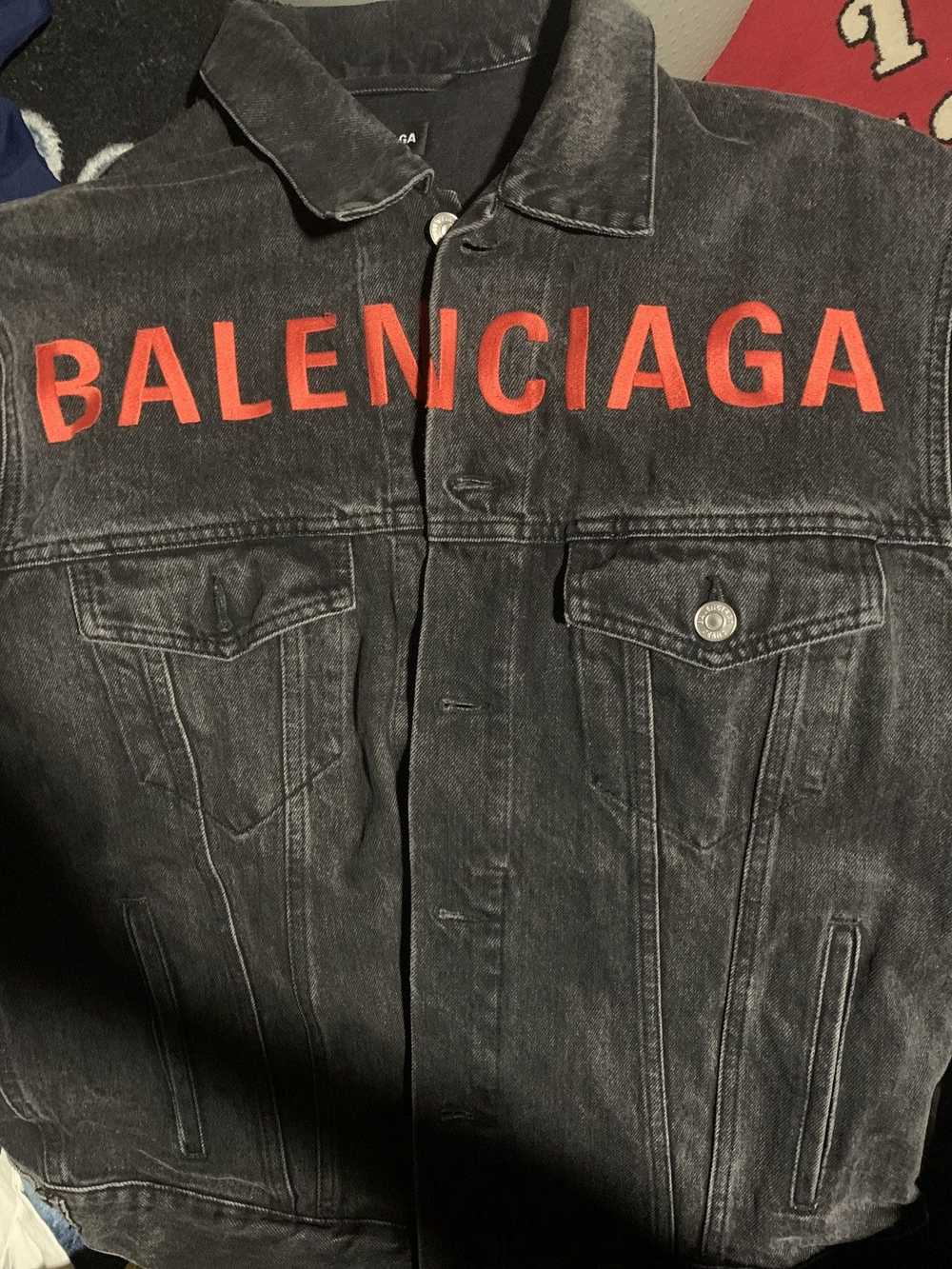 Balenciaga Balenciaga embroidered logo denim jack… - image 4