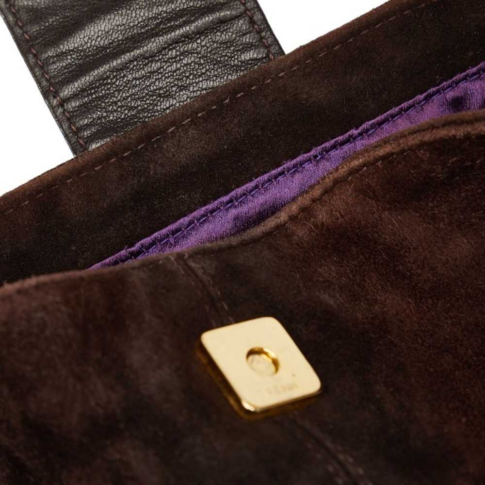 Fendi FENDI Mamma Bucket Handbag Brown Suede Leat… - image 6