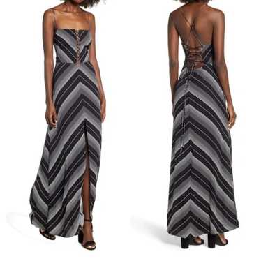 AFRM Maxi Dress Black and White Lace Up