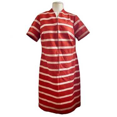 Vintage 70s Red and Orange Striped Retro Mod Midi 