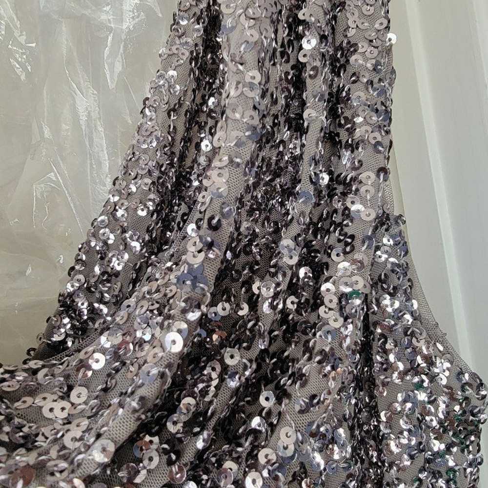 Ladies 14 Cachet sequin silver cowl neck gown dre… - image 6