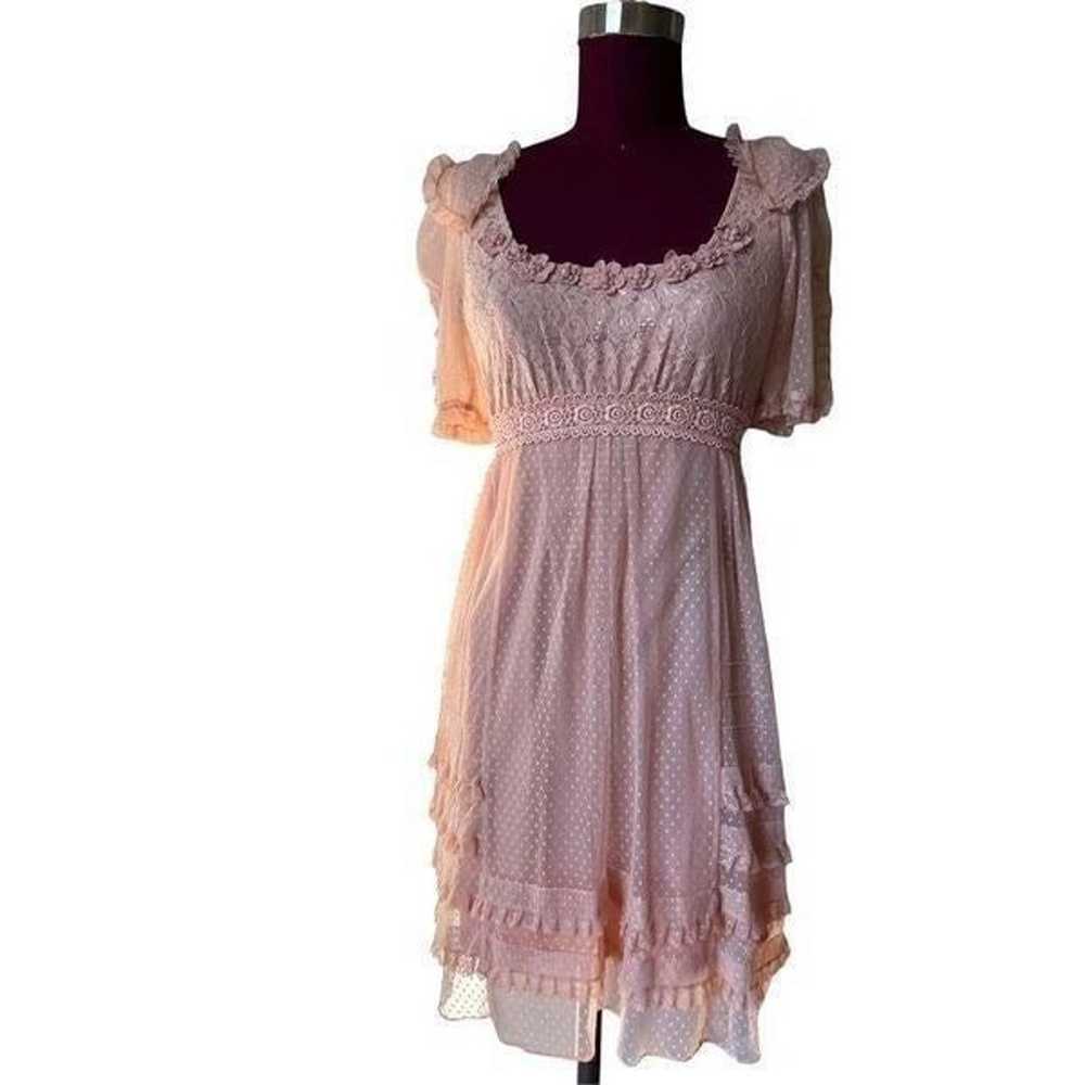 Manoush peach color tulle lace mini dress size S - image 1