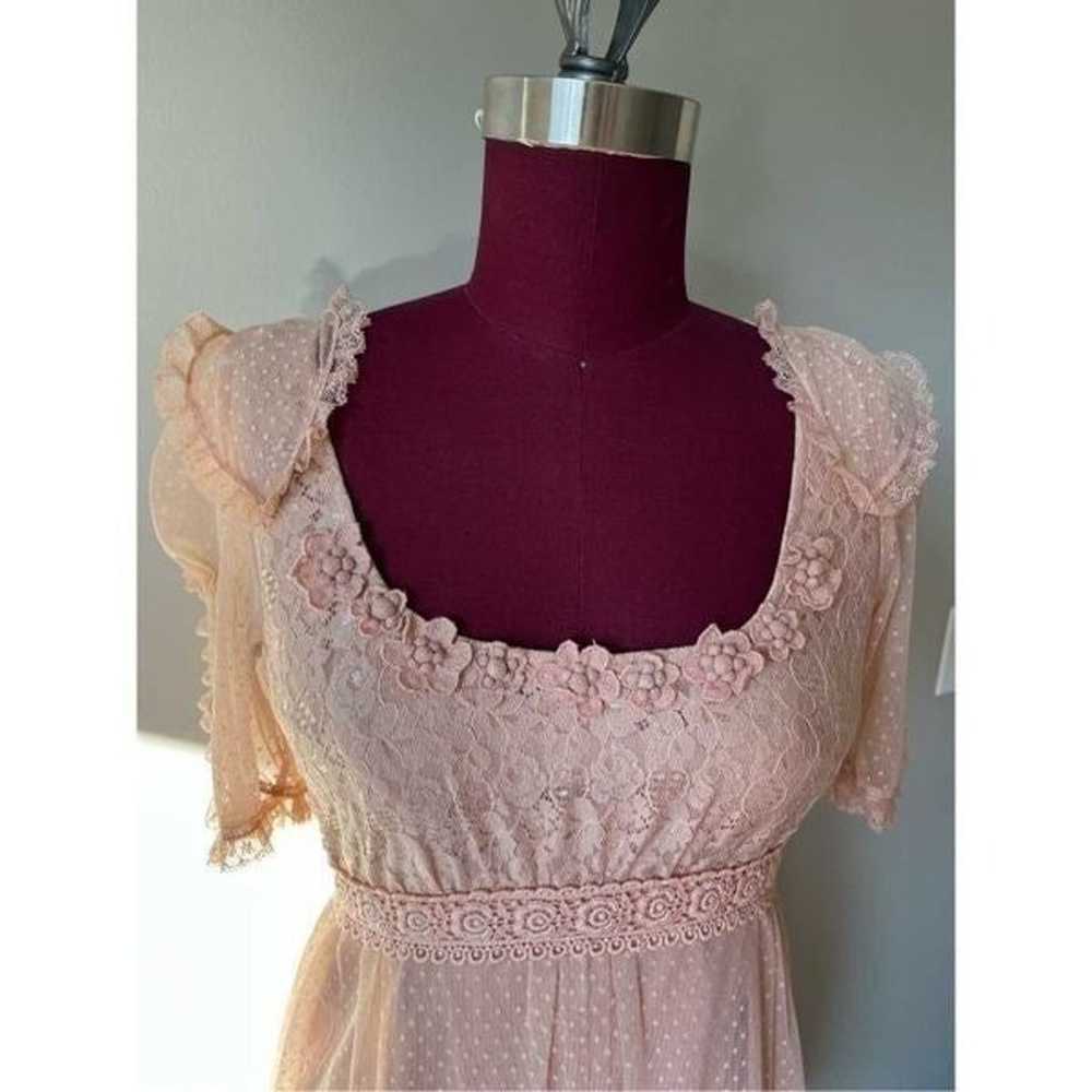 Manoush peach color tulle lace mini dress size S - image 3