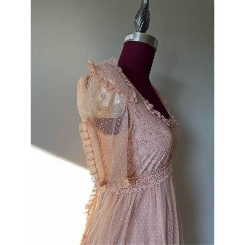 Manoush peach color tulle lace mini dress size S - image 4