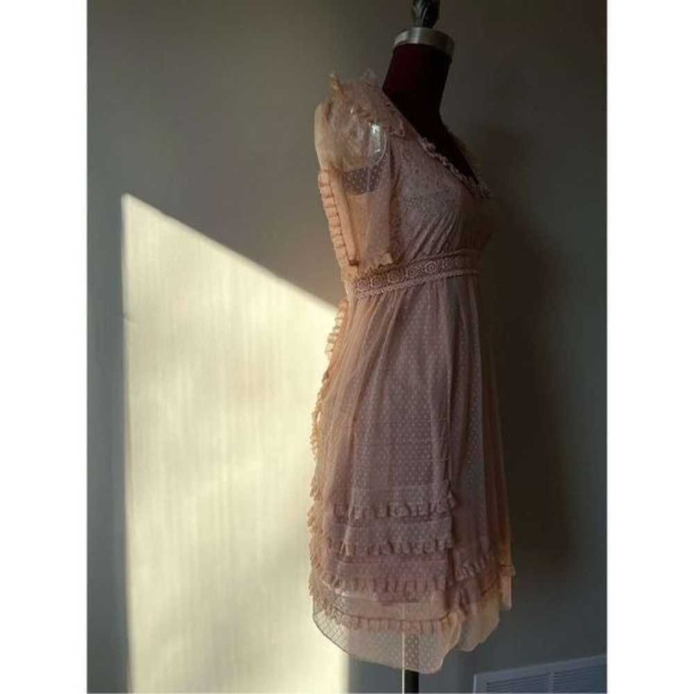 Manoush peach color tulle lace mini dress size S - image 5