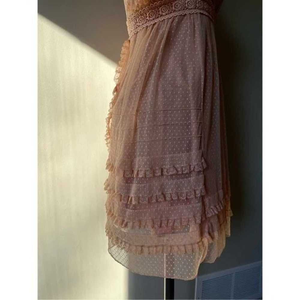 Manoush peach color tulle lace mini dress size S - image 6