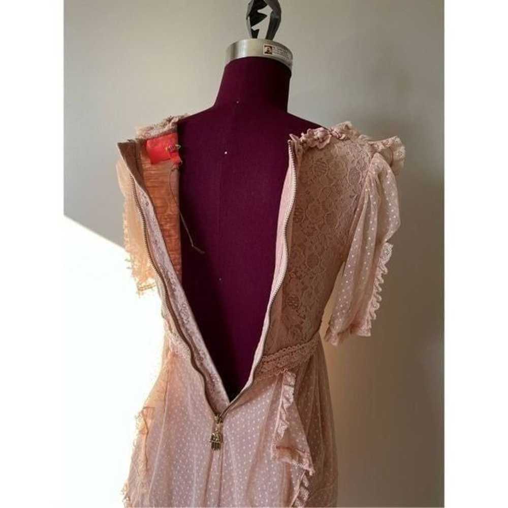 Manoush peach color tulle lace mini dress size S - image 9