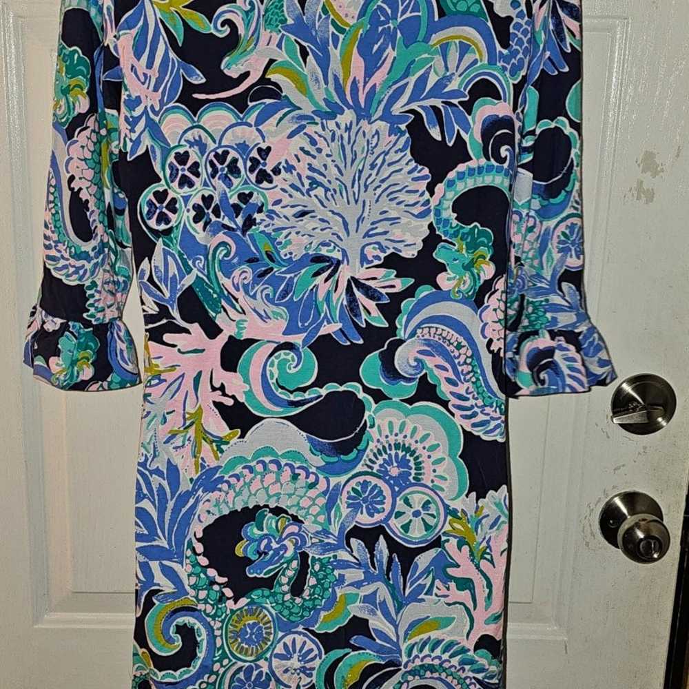 Lilly Pulitzer Ruffle Sophie Dress Bright Navy Si… - image 2