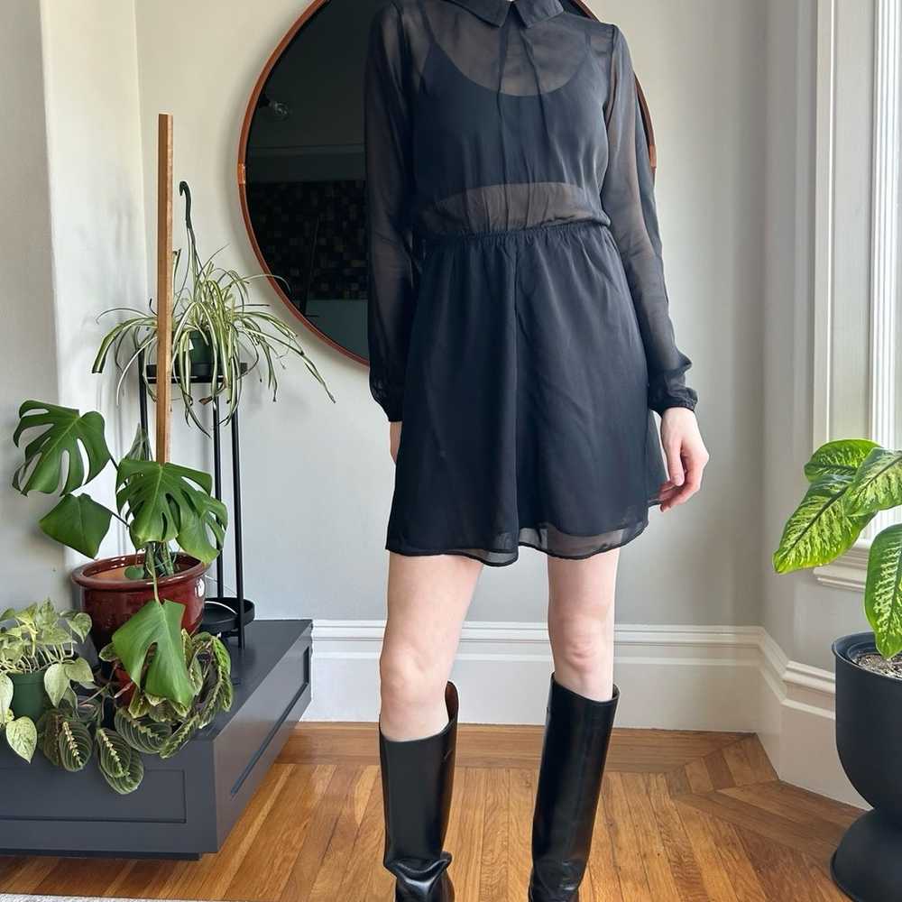 Reformation sheer black dress size 4 - image 1