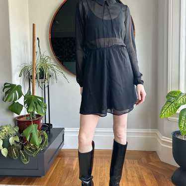 Reformation sheer black dress size 4 - image 1