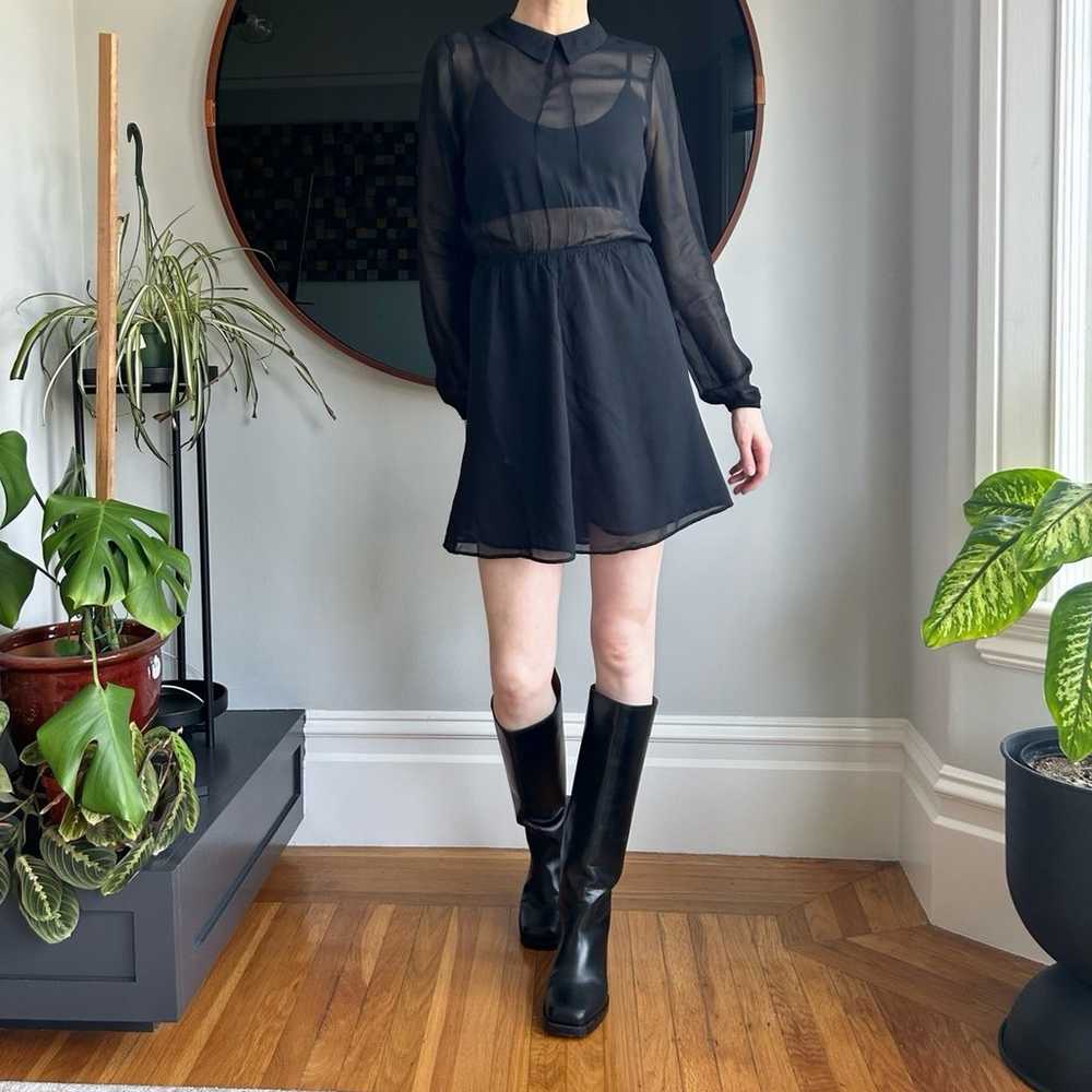 Reformation sheer black dress size 4 - image 2