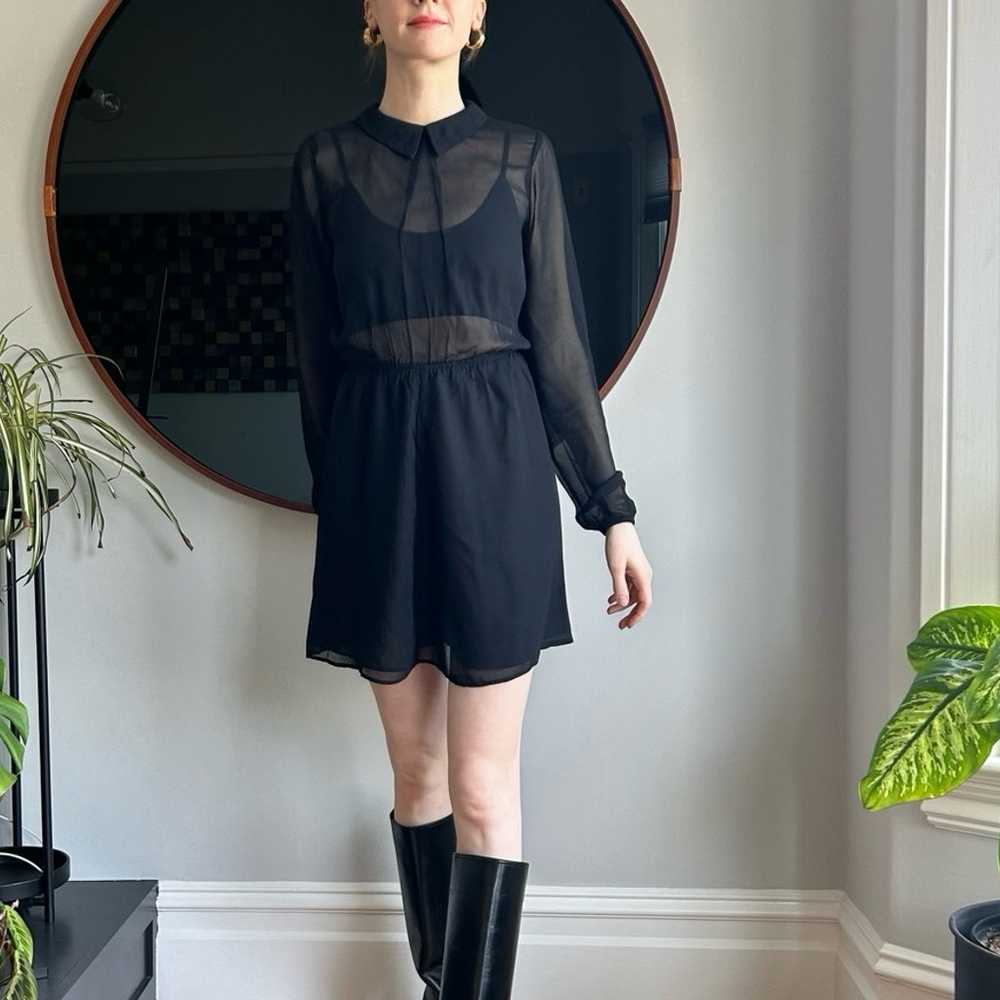 Reformation sheer black dress size 4 - image 3