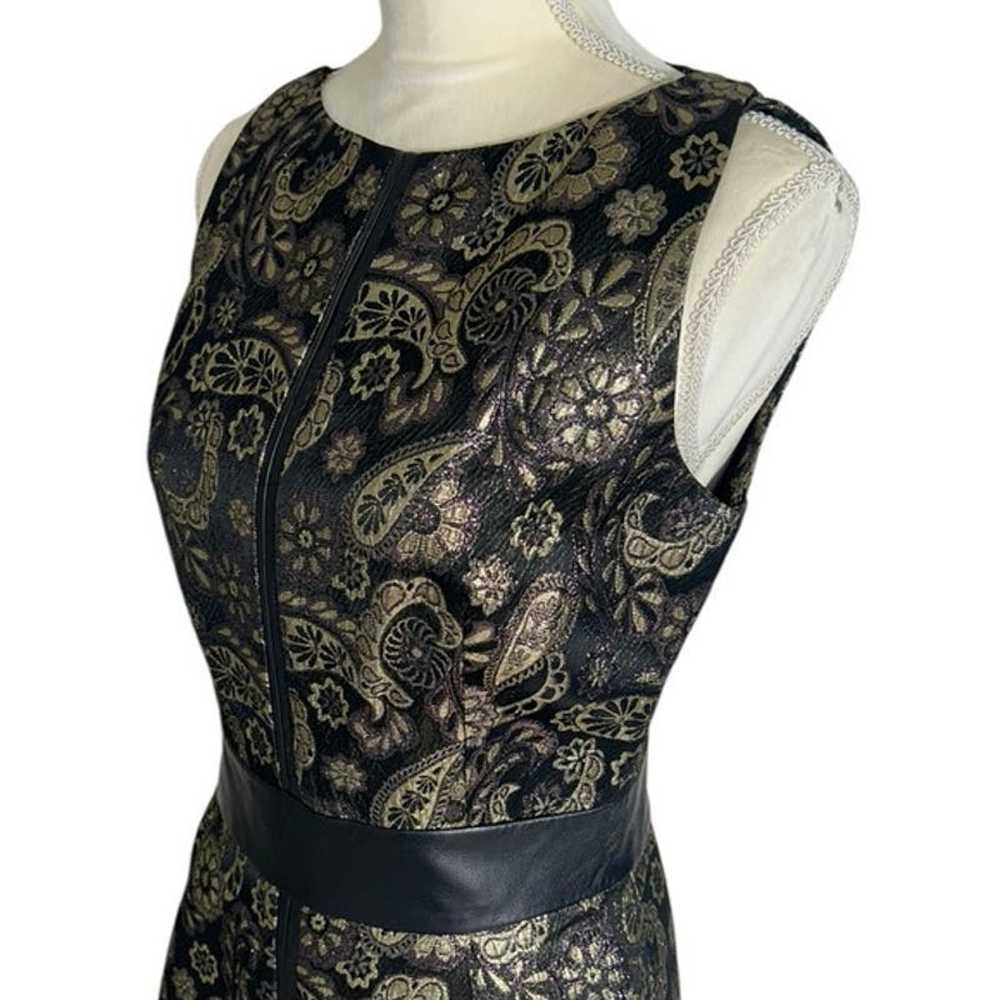 Raoul Metallic Paisley Brocade Leather Trimmed Dr… - image 5
