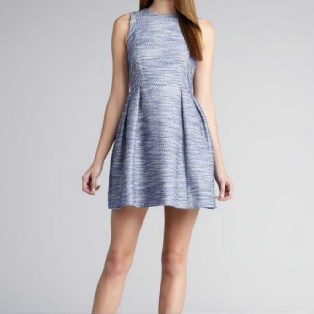 Shoshanna Blue Bell Tweed Dress Sleeveless Blue W… - image 8