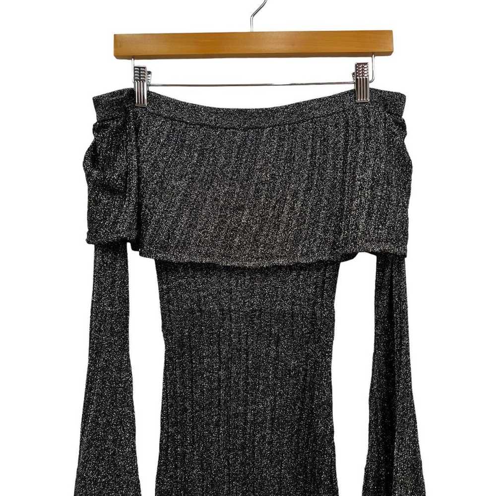 Keepsake Off-the-shoulder Metallic Sweater Dress … - image 7