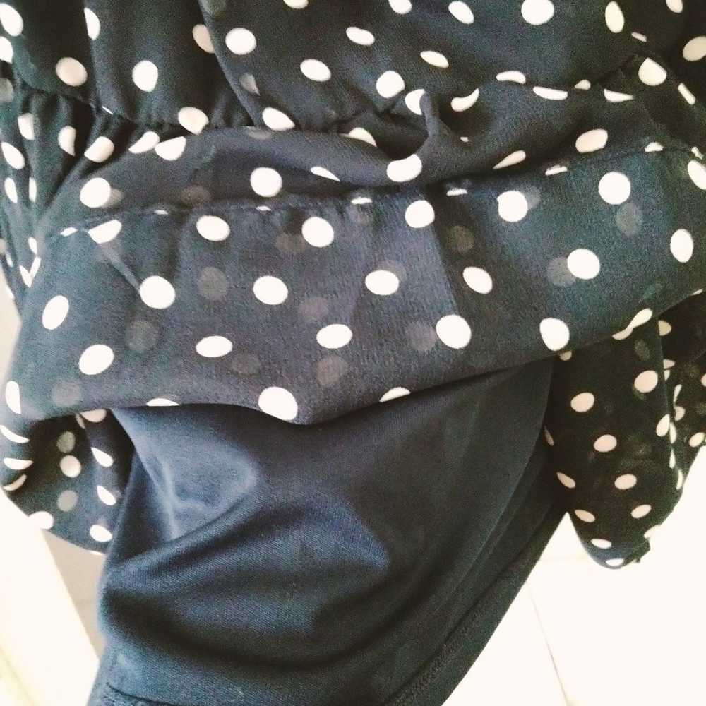 Navy Blue & White Polka Dots - 14W - Designer Dre… - image 4